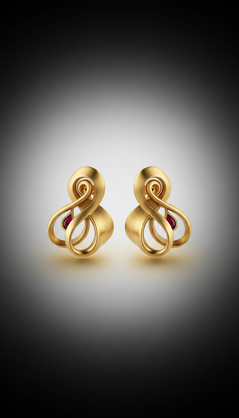 Gold Sculptural Statement Earrings