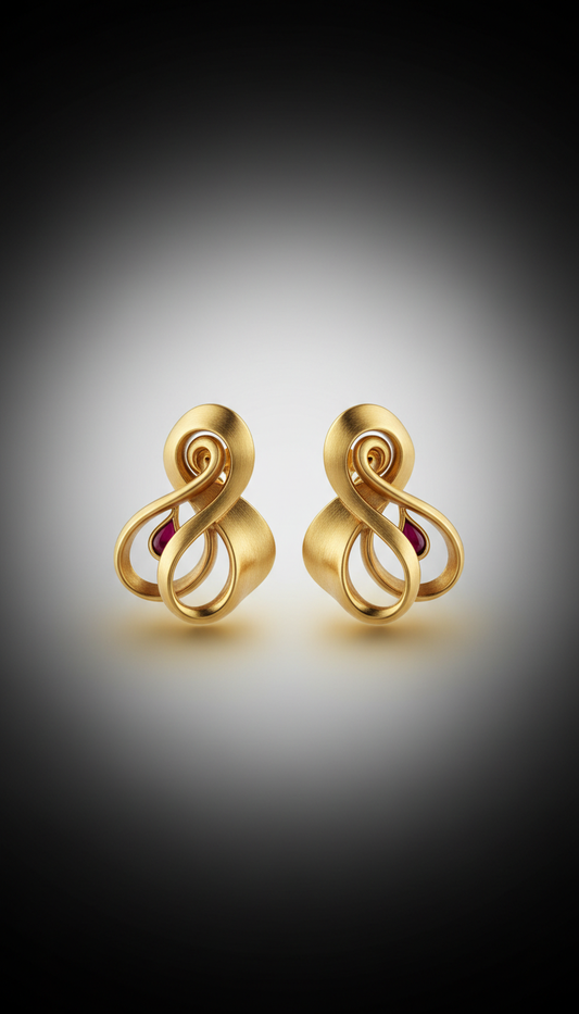 Gold Sculptural Statement Earrings